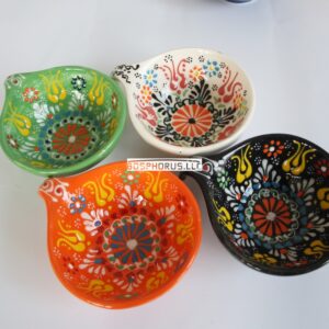 Handmade Turkish ceramic bowls with handle